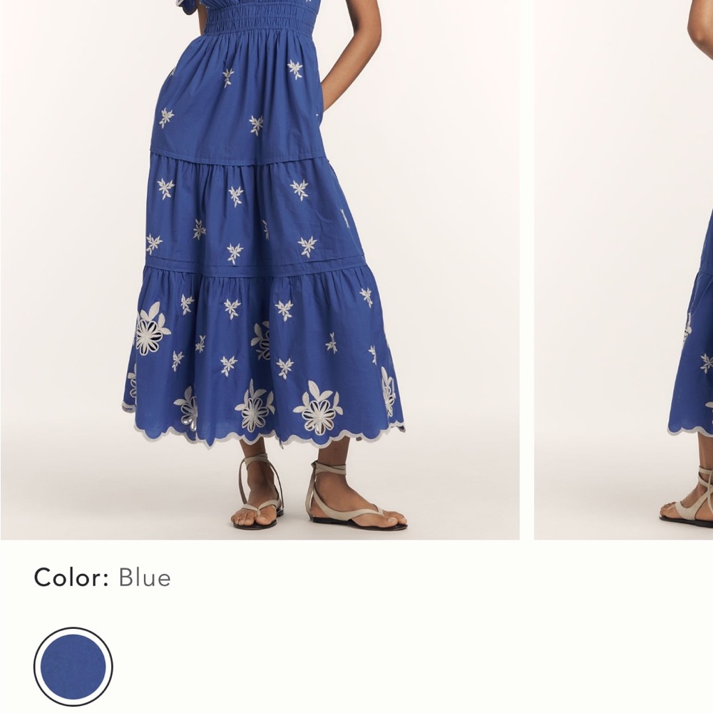 Blue Floral Embroidered Women's Skirt